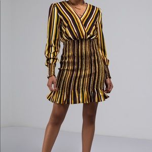 Mustard Multicolored Mini Dress